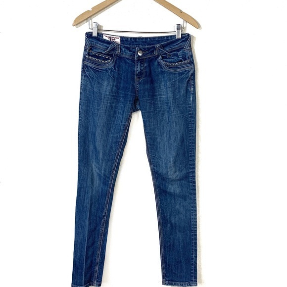 1st Kiss patchwork pocket‎ skinny jeans - Picture 2 of 8